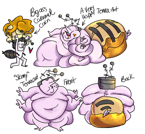 Spamton as a helpful sugar ant near Tenna, a fatass honeypot Ant from the Ant AU fic.