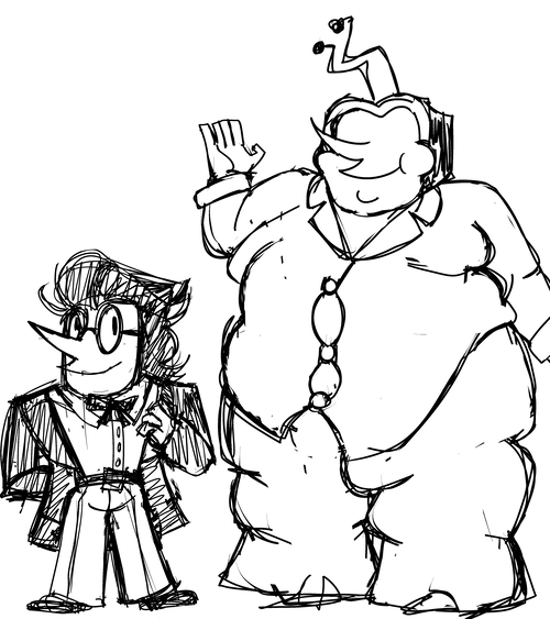 What they're wearing in the Fat Camp AU fic.